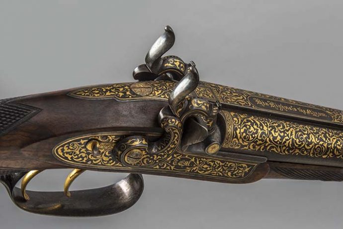 Escopeta fabricada por Mortimer para Nizam de Hyderabad
